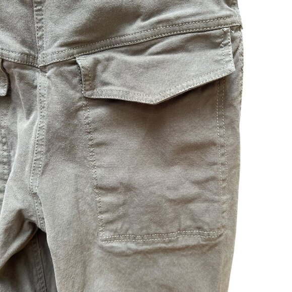 Zara Surplus Khaki Cargo Pants Zipper Cuffs Pockets Relaxed Fit Outdoor Boho SM - Picture 7 of 8